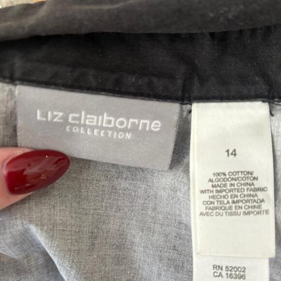 Liz Claiborne graffiti-print button down - Picture 3 of 3